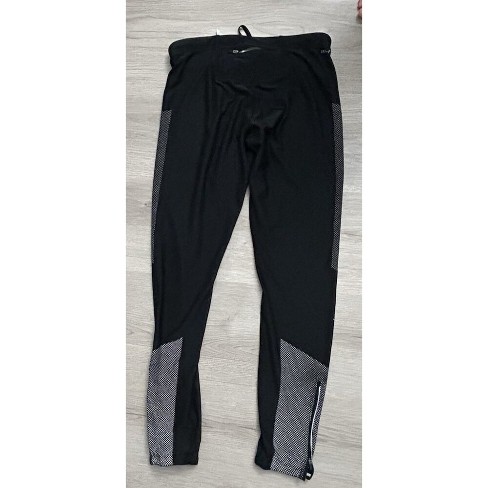 Nike Dri-FIT Men’s Running Leggings Black Reflective Zip Ankle Size XL - Picture 4 of 9
